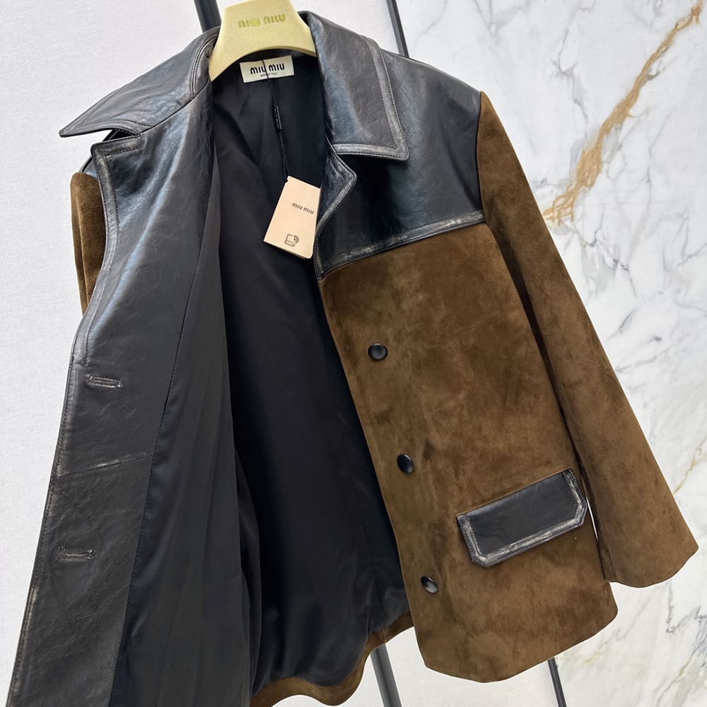 M1um1u WOMEN Genuine Leather COAT(size:S|M|L|XL)