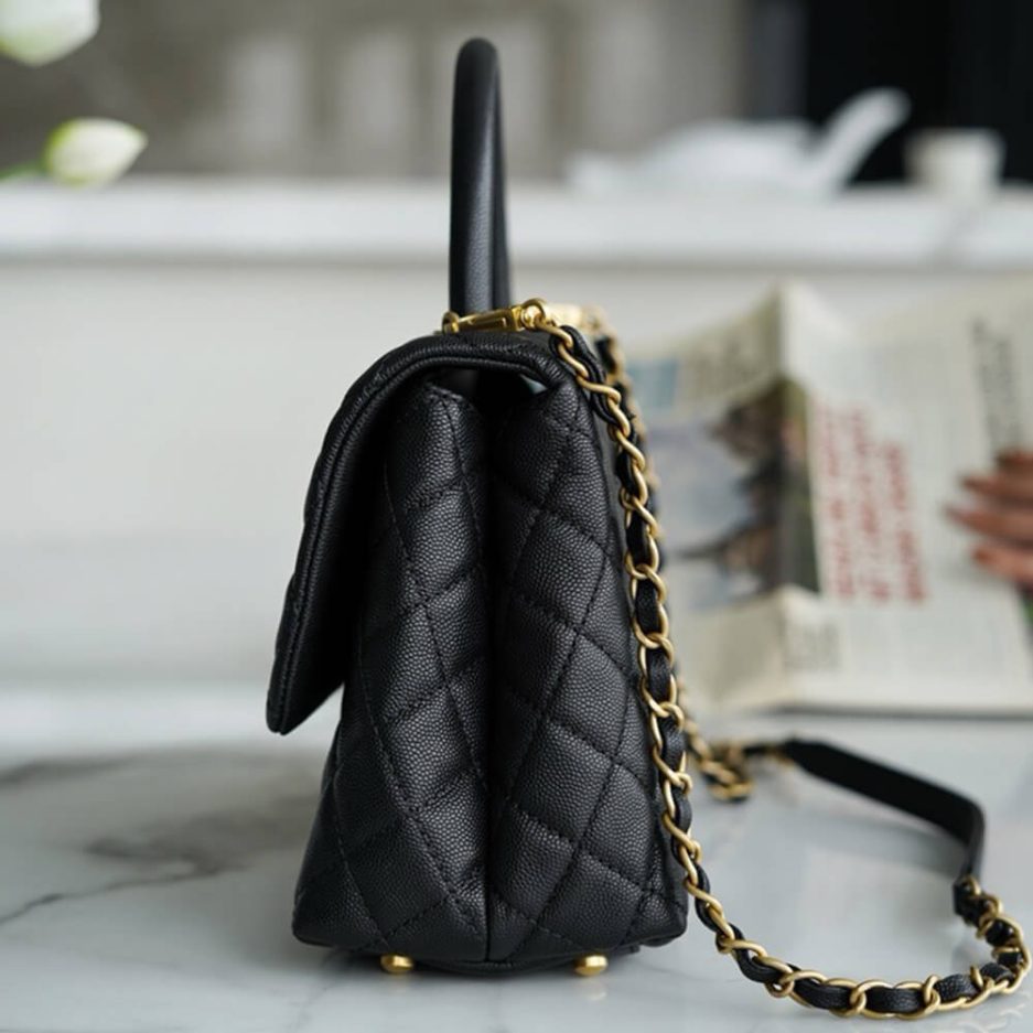 Ch**el LARGE FLAP BAG WITH TOP HANDLE(high-end grade)